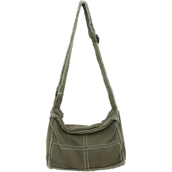 Genmaisima Small Canvas Crossbody Bag for Women Men Y2k Hobo Bags Mini Messenger Bag Shoulder Bag Grunge Hippie Purse