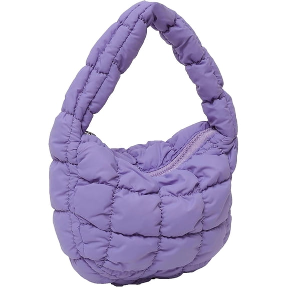 LinYooLi Small Quilted Tote Bag for Women, Soft Puffer Tote Bag Lightweight Designer Pleated Hobo Bags Handbag Puff Bags