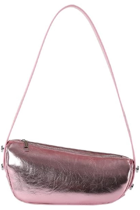 Small Shoulder Bag Y2K Purse for Women Silver Evening Bag Cute Shiny Handbag Hobo Purse