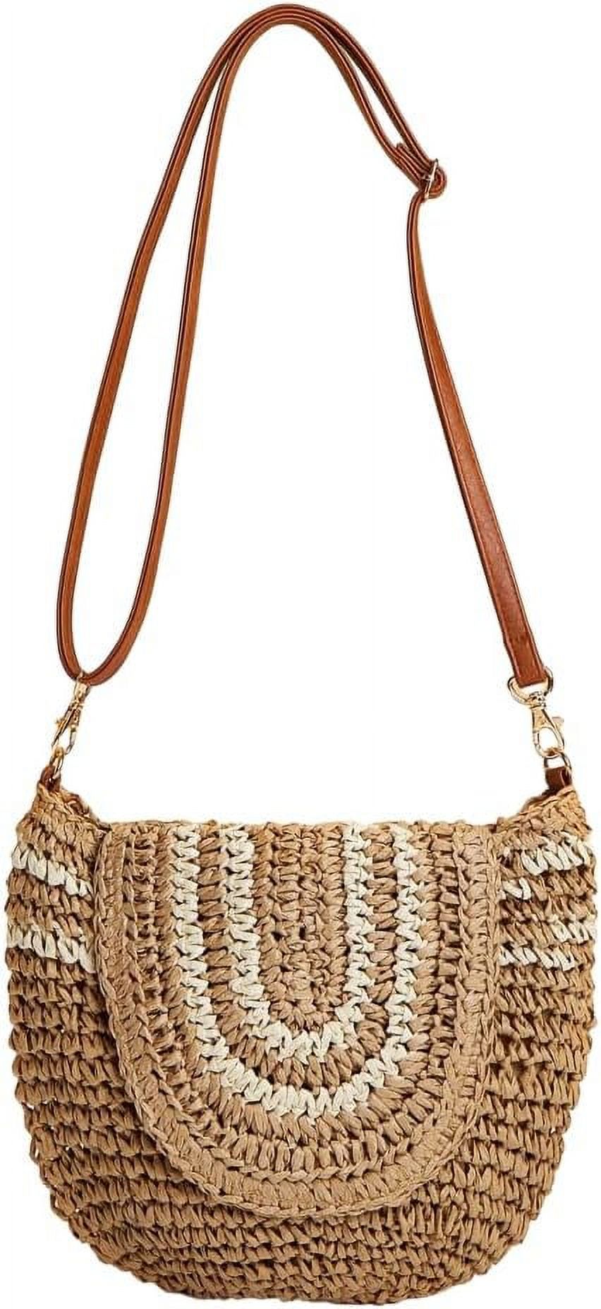 LinYooLi Straw Beach Bag Cute Hobo Bags Women Vintage Shoulder Bag