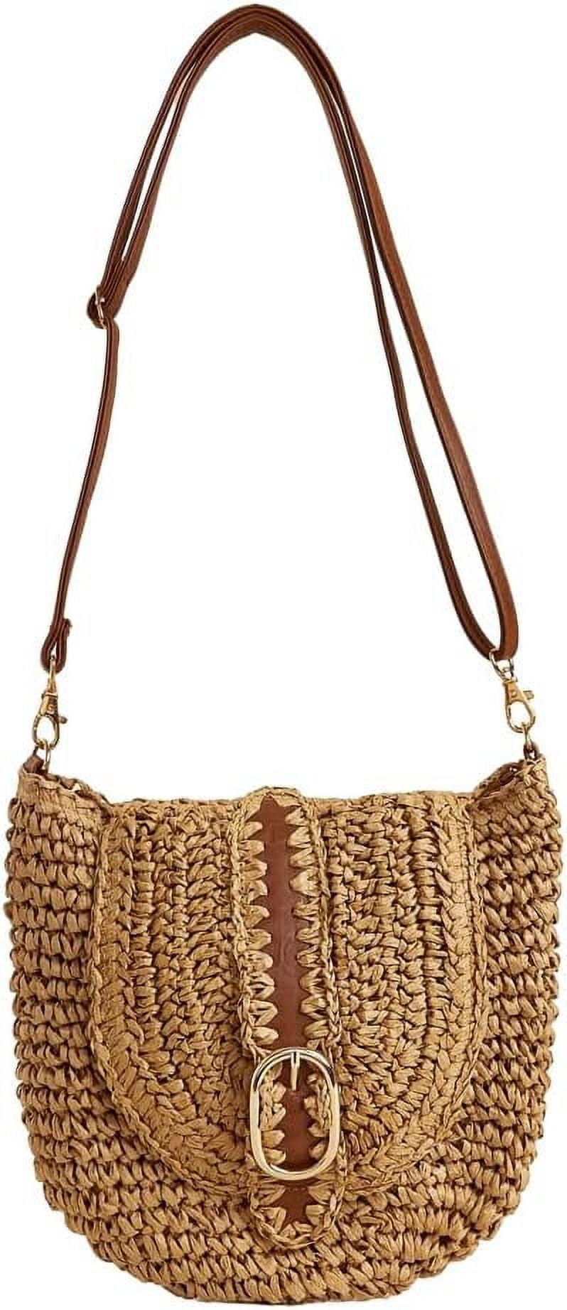LinYooLi Straw Beach Bag Cute Hobo Bags Women Vintage Shoulder Bag