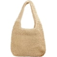 thumbnail image 1 of LinYooLi Straw Beach Bag with Zipper Large Woven Summer Boho Tote Handbag Rattan Wicker Purse for Shopping Summer Vacation, 1 of 7