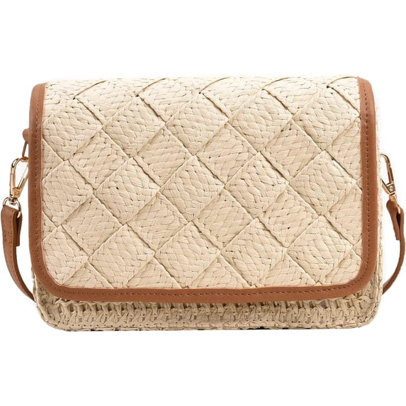 LinYooLi Straw Crossbody Bags for Women, Summer Straw Purse and Handbags Weave Shoulder Clutch Bag for Vacation