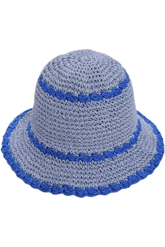 Straw Hats for Women Color Trim Foldable Bucket Sun Hat Summer Beach Hat Fishing Hat Summer Vacation Accessories