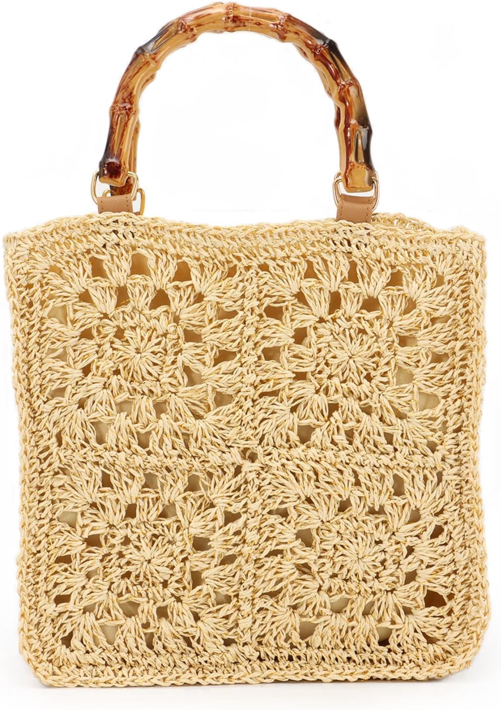 LinYooLi Straw Purse Tote Handbags Rattan Woven Beach Clutch Bag for Women Beach Summer Travel