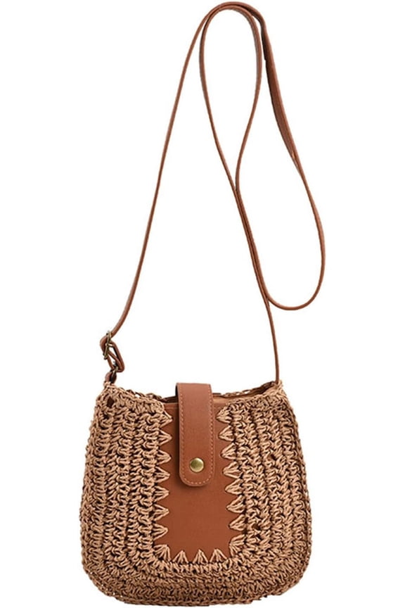 Straw Purses for Women, Summer Straw Crossbody Bag Purses Woven Straw Beach Bag for Vacation