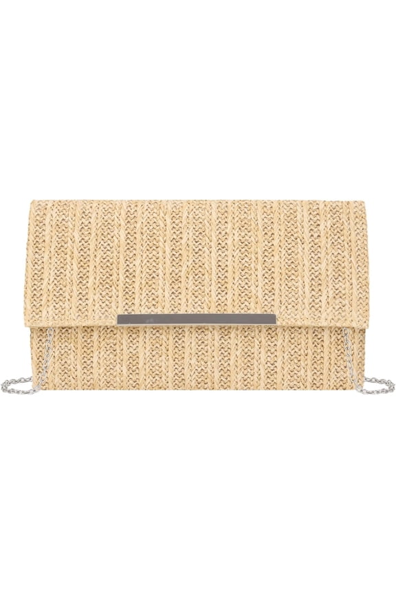 Straw Raffia Purse Wallet Clutch Summer Wicker Woven Beach Handbags for Women Wedding Vacation Travel Party