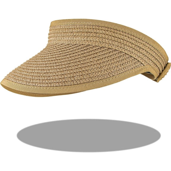 LinYooLi Straw Visor Hats for Womens Visor Sun Hat Summer Sun Protection Beach Caps Wide Brim Hat Outdoor Teens