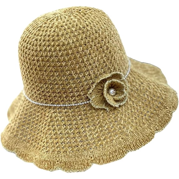 LinYooLi Summer Soft Knitted Hat Girl Sun Hat Cotton