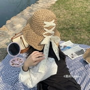 LinYooLi Summer Sweet Straw Hat Women Brought Out The Sun Sunscreen Hats, Hainan Sanya Sanya Beach Travel Camera Hat