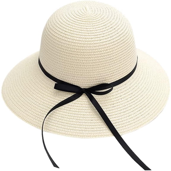 LinYooLi Summer Women's Sun Hats Foldable Packable Beach Bucket Hat Lovely Girl Wide Brim Fishing Hat Large