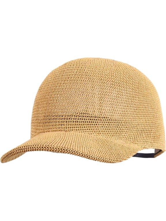 Unisex Adults Straw Woven Visor Sunhat Summer Outdoor Travel Baseball Cap