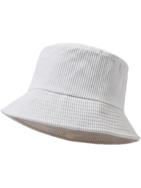 Unisex Corduroy Bucket Hat Adjustable Size Long Brim Fisherman Cap for Women Men