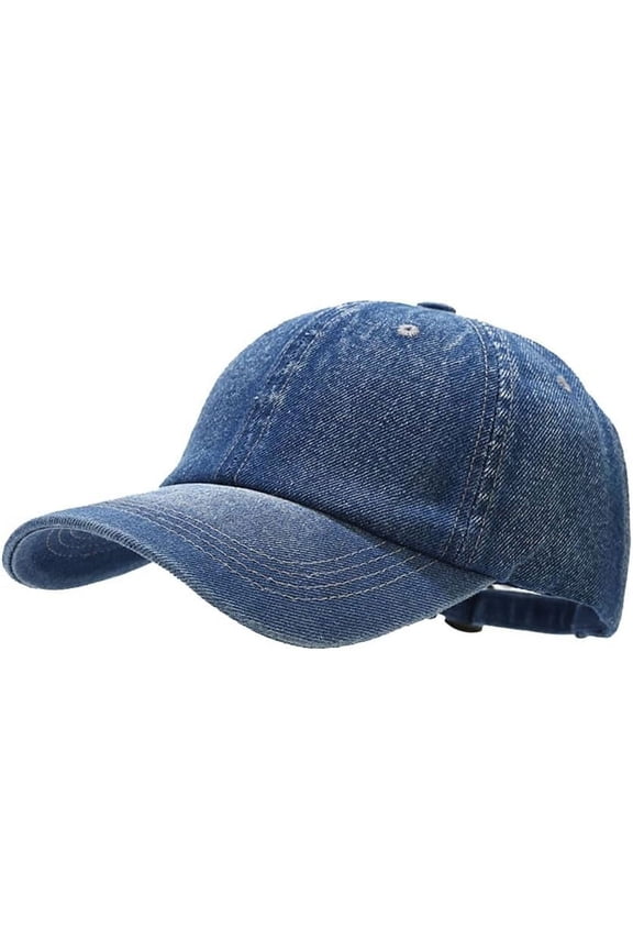 Unisex Denim Baseball Cap Adjustable Dad Hat Visor Sun Hat for Women Men