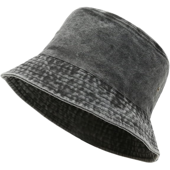 LinYooLi Unisex Denim Bucket Hat Packable Summer Beach Travel Sun Protection Cap Cotton Adjustable Trendy Outdoor Fishing Hat