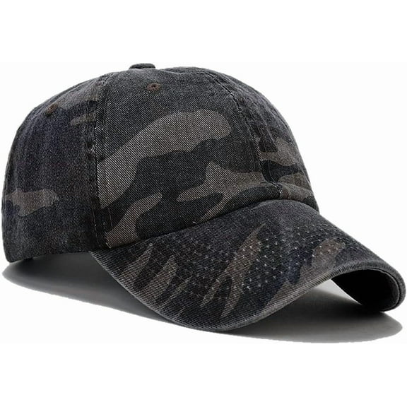 LinYooLi Unisex Military Army Hat Men Women Baseball Cap Flat Top Cap Adjustable Camo Cadet Cap