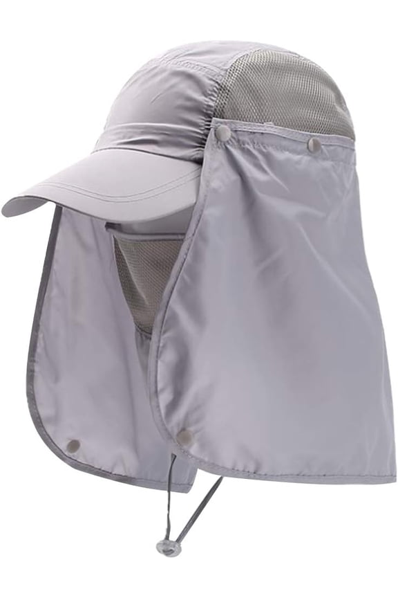 Unisex UPF 50+ 360° Sun UV Protection Sunhat with Face Neck Flap Portable Foldable Baseball Cap