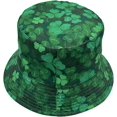 thumbnail image 1 of LinYooLi Unisgen St Patrick's Day Lucky Clover Fisherman Hat Double-Sided Strap hat Spring Sun hat Sun hat Outdoor hat, 1 of 7