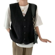 LinYooLi Vintage Aesthetic Sweater Vest for Women Dark Academia Grunge Y2k Preppy Clothes Korean Fashion Clothing