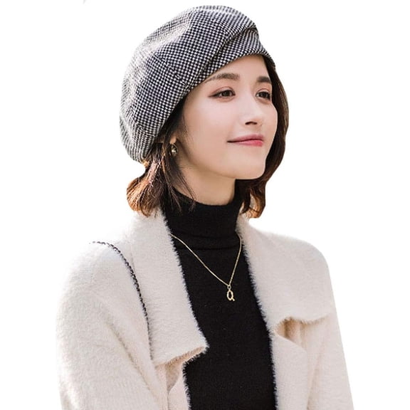 LinYooLi Women British Style Beret Warm Newsboy Cap Artist Beret Beanie Hat
