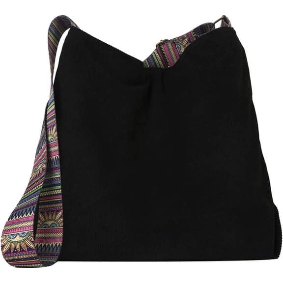 LinYooLi Women Corduroy Tote Bag Large Crossbody Hobo Bag Boho Hippie Casual Slouchy Shoulder Handbag Purse