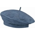 thumbnail image 1 of LinYooLi Women Denim Cotton Beret Hat British Style Adjustable Strap Artist Hat, 1 of 5