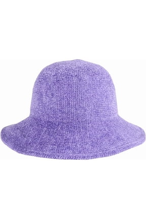 Women Dome Fall Winter Spring Warm Chenille Bucket Hat Derby Hat Bowler Hat