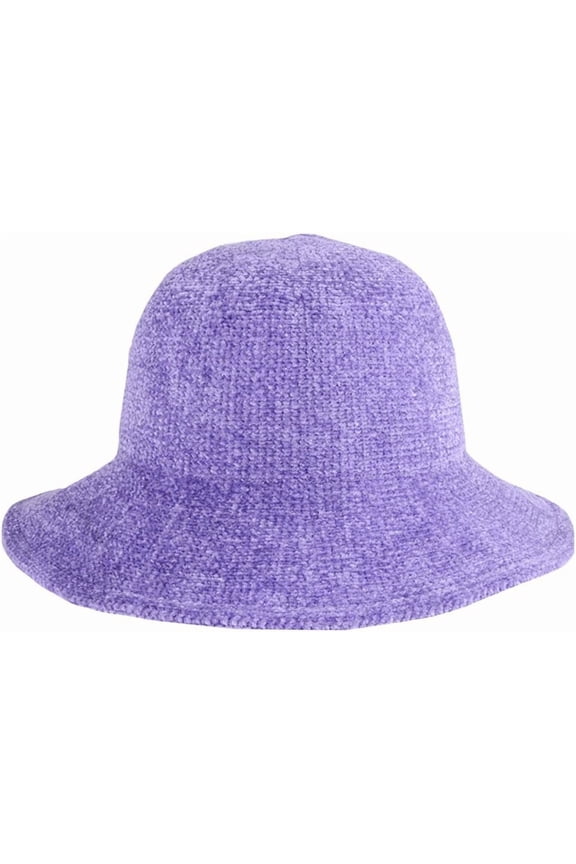 Women Dome Fall Winter Spring Warm Chenille Bucket Hat Derby Hat Bowler Hat