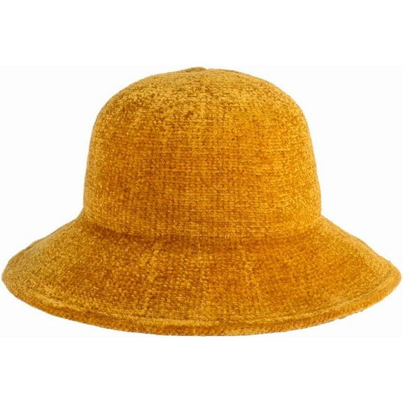 LinYooLi Women Dome Fall Winter Spring Warm Chenille Bucket Hat Derby Hat Bowler Hat