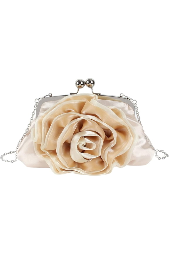 Women Evening Clutch Handbag Metal Top-handle Bag Chain Strap Cross-body Bag