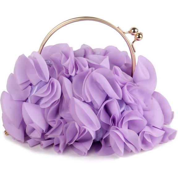 LinYooLi Women Floral Clutch Purses Satin Flower Evening Bag Party Prom Handbags