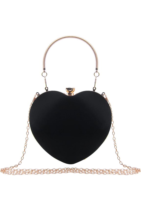 Women Heart Purse Wedding Party Evening Bag Cute Heart Shaped Clutch Small Cocktail Prom Tote Handbag