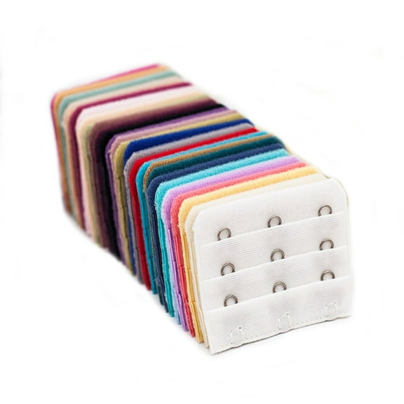 LinYooLi Women Lady's Bra Extender Bra Extension Strap 3 Hooks 3 Rows Assorted Colors,30 Pcs