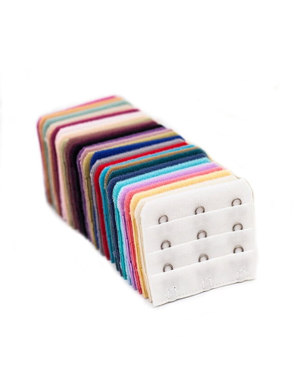 Women Lady's Bra Extender Bra Extension Strap 3 Hooks 3 Rows Assorted Colors,30 Pcs