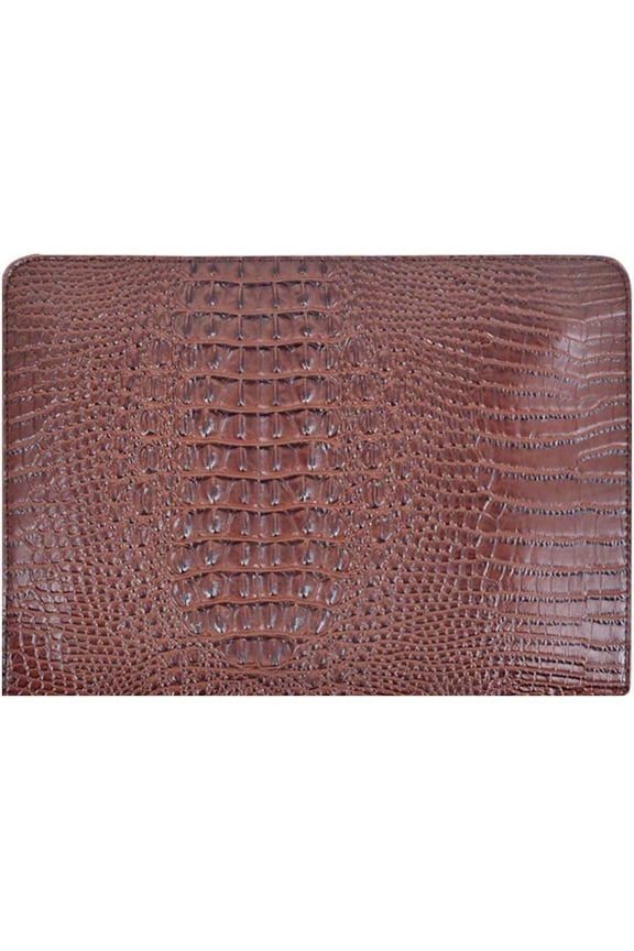 Women Large Crocodile Pattern Faux Leather Handbag Evening Clutch Purse Portfolio Coffee