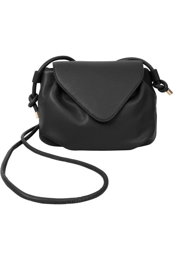Women Mini Pleated PU Leather Envelope Flap Handbag Clutch Long Strap Cross-body Bag