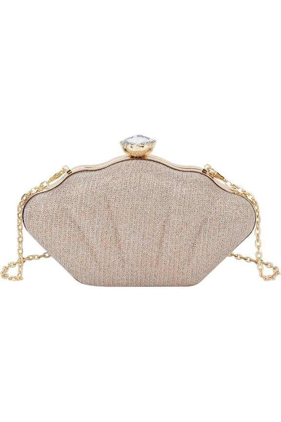Women Mini Seashell Evening Clutch Handbag Chain Strap Cross-body Bag