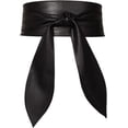thumbnail image 1 of LinYooLi Women Obi Belt Bow Tie Wrap Wide Waistband Faux Leather Wide Cinch Belt for Dresses - Black, 1 of 7