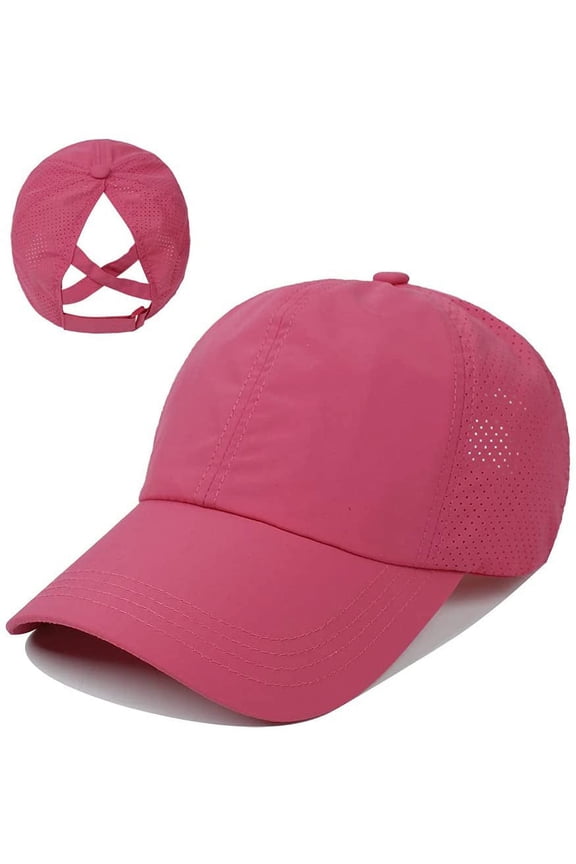 Women Ponytail Baseball Cap Adjustable High Messy Bun Hat Mesh Quick Dry Baseball Hat Sun Hat