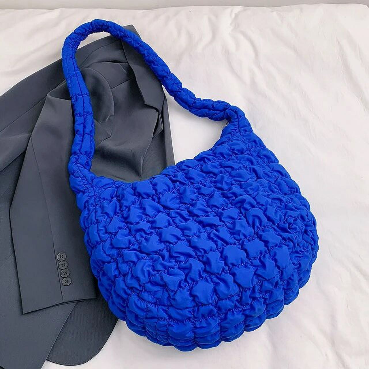 Layla Puff Quilting Texture Shoulder Tote Bag