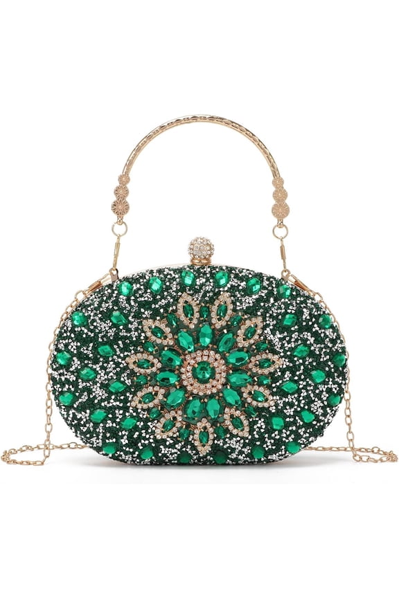 Women Rhinestone Evening Clutch Purse Bag Bling Glitter Sparkly Diamond Tote Bag Crystal Wedding Party Bag