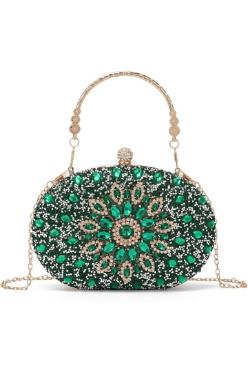 Green Rhinestone Bags for Women Stylish Evening Clutches and Purses Green Rhinestone Bags for Women Stylish Evening Clutches and Purses