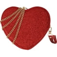 thumbnail image 1 of LinYooLi Women Small Glitter Sequins Heart Shape Cross-body Shoulder Bag Handbag Top-handle Bag, 1 of 8