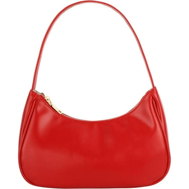 LinYooLi Women Small PU Leather Shoulder Bag Armpit Bag Top-handle Bag Zipper Closure