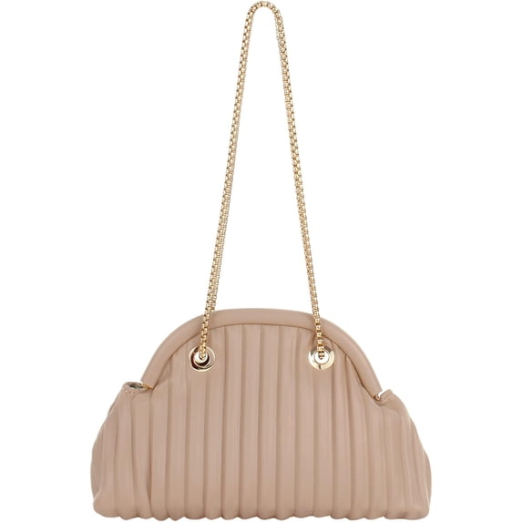 LinYooLi Women Small Stripes Seashell Evening Clutch Handbag Chain Strap Cross-body Bag