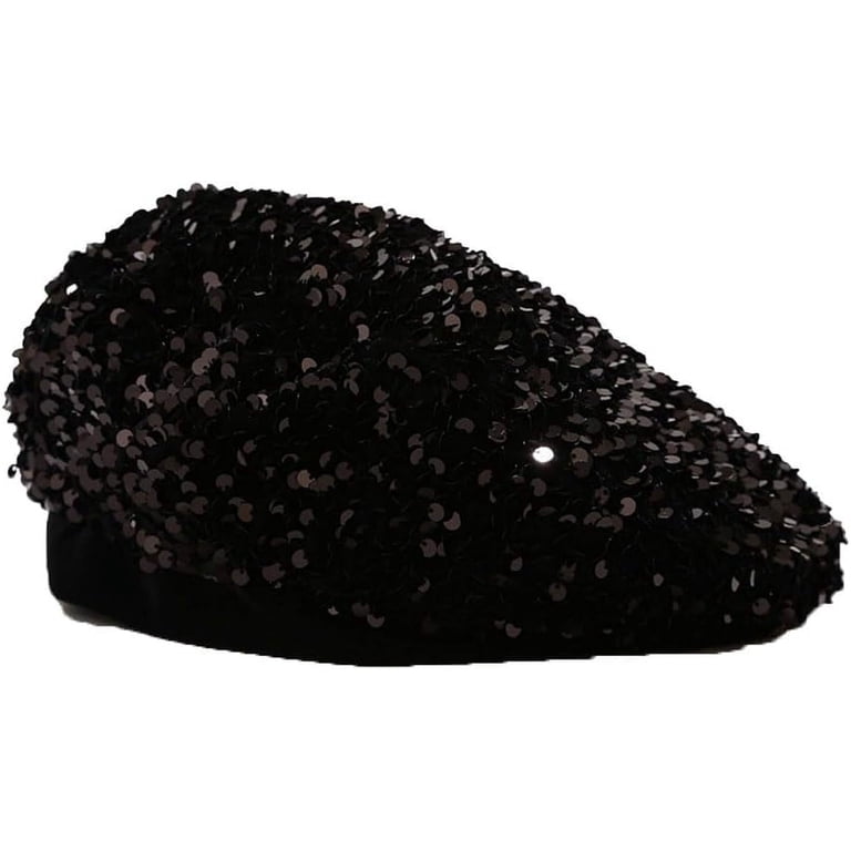 LinYooLi Women Sparkly Sequin Beret Hat Shining French Style  display picture 1