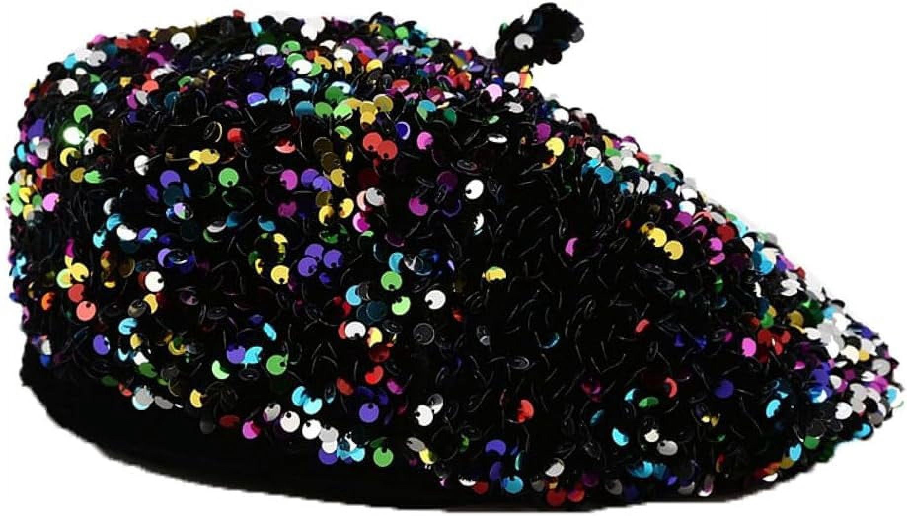LinYooLi Women Sparkly Sequin Beret Hat Shining French Style 