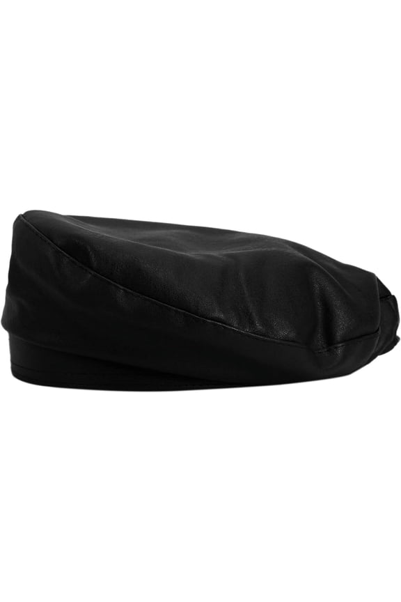 Women Spring Fall Winter Faux Leather Beret Classic British Style Hat