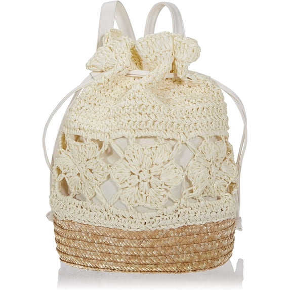 LinYooLi Women Straw bag Summer Beach Casual Casual Daypacks, Light Brown, 36 * 29 * 10 * 39cm