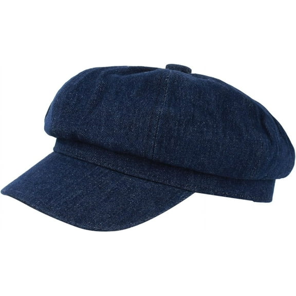 LinYooLi Women Summer Spring Fall Denim Newsboy Cap Visor Paperboy Painter Hat